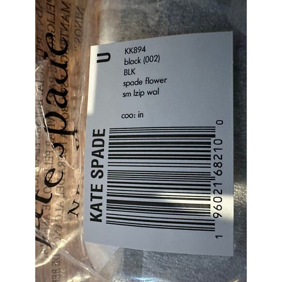 Kate Spade New York Leather Wallet Black Spade Flower 5x4 NWT Designer Lux - Picture 8 of 8